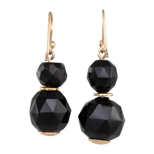 Faceted Jet & Onyx Earrings