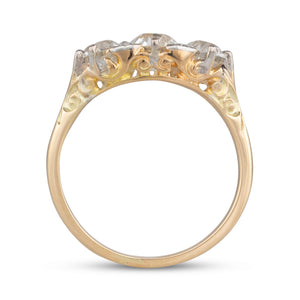 Victorian Diamond Half Hoop Ring