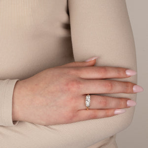 Victorian Diamond Half Hoop Ring