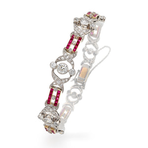 French Diamond and Ruby Bracelet