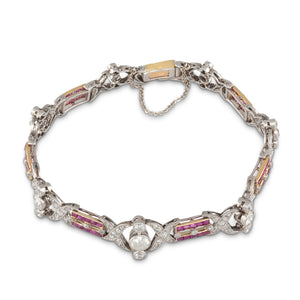 French Diamond and Ruby Bracelet