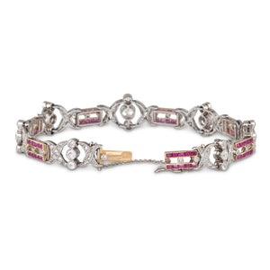 French Diamond and Ruby Bracelet