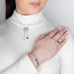 Art Deco Diamond Bow Necklace