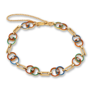 Bracelet with Enamel and Diamonds