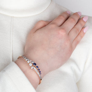 Diamond and Sapphire Antique Bangle