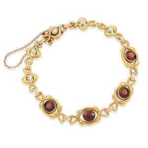 Antique Garnet and Pearl Bracelet