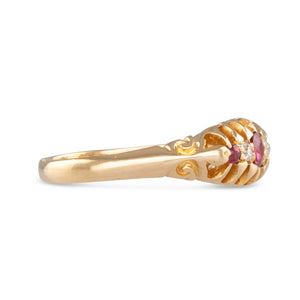 Ruby & Diamond Half Hoop Ring