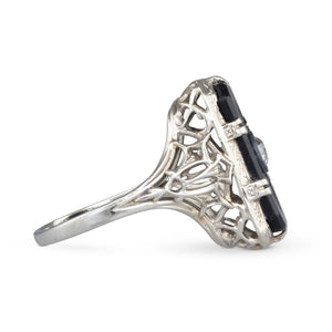 Antique Onyx and Diamond Ring