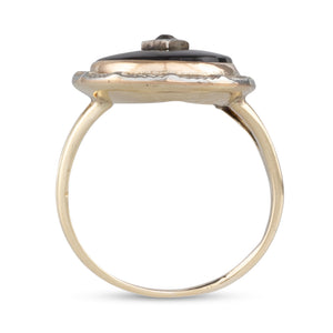 Oval Onyx Ring with Diamond