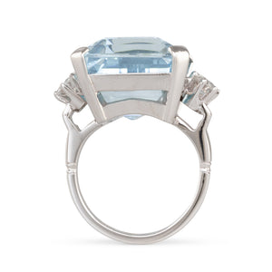 Aquamarine & Diamond Ring