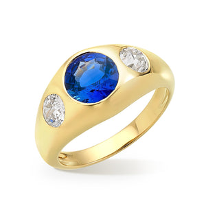 Sapphire & Diamond Gypsy Set Ring