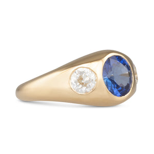 Sapphire & Diamond Gypsy Set Ring
