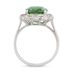 Tourmaline Old Cut Diamond Cluster