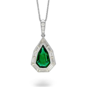 Shield Shape Emerald Pendant