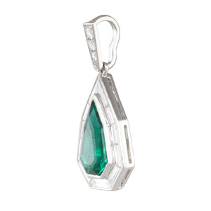 Shield Shape Emerald Pendant