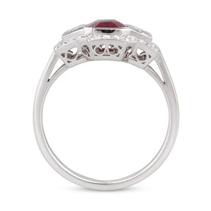 Platinum Ruby and Diamond Ring