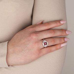 Platinum Ruby and Diamond Ring