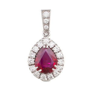 An Unheated Ruby Diamond Pendant