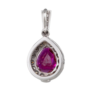An Unheated Ruby Diamond Pendant