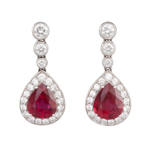 Unheated Ruby & Diamond Earrings