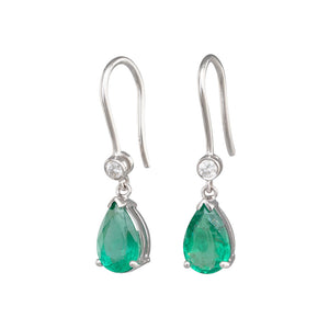 Emerald and Diamond Drop Earrings