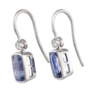 Sapphire and Diamond Drop Earrings