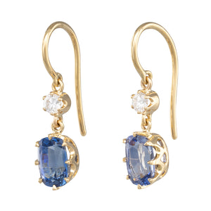 Sapphire and Diamond Drop Earrings