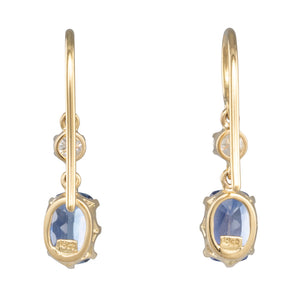 Sapphire and Diamond Drop Earrings