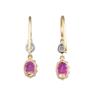 Ruby and Diamond Drop Earrings