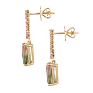 Tourmaline & Pink Sapphire Earrings