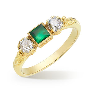 Victorian Emerald and Diamond Ring