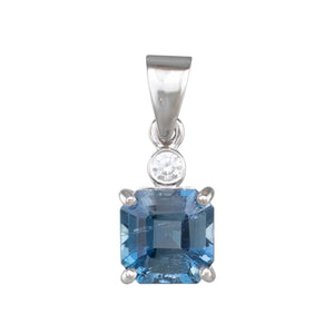 Aquamarine & Diamond Pendant