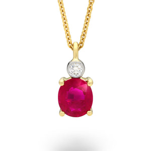 Burmese Ruby and Diamond Pendant