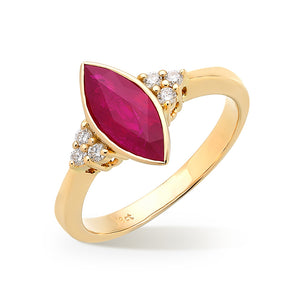 Burmese Marquise Ruby Ring
