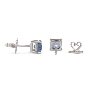 Square Sapphire Studs