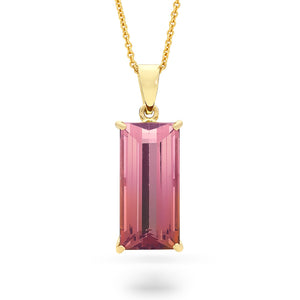 Bi Colour Pink Tourmaline Pendant