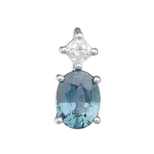 Unheated Sapphire & Diamond Pendant