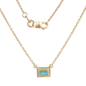 Emerald Cut Emerald Pendant