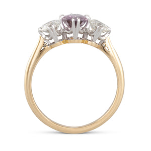Pink Sapphire & Diamond Ring