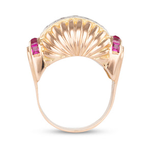 Retro Ruby & Diamond Ring