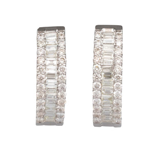Platinum & Diamond Hoop Earrings
