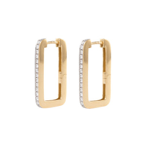 Rectangular Diamond Hoops