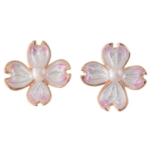 Pink & White Akoya Enamel Studs