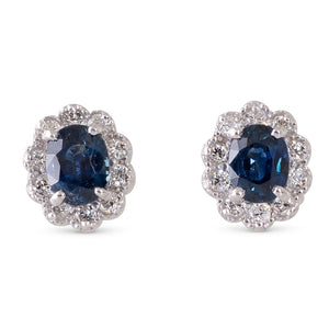 Sapphire Cluster Earrings