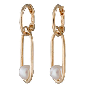 Akoya Pearl Paperclip Earrings