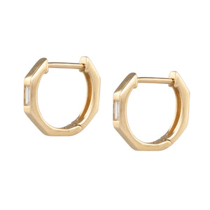 Hoops with Baguette Diamond