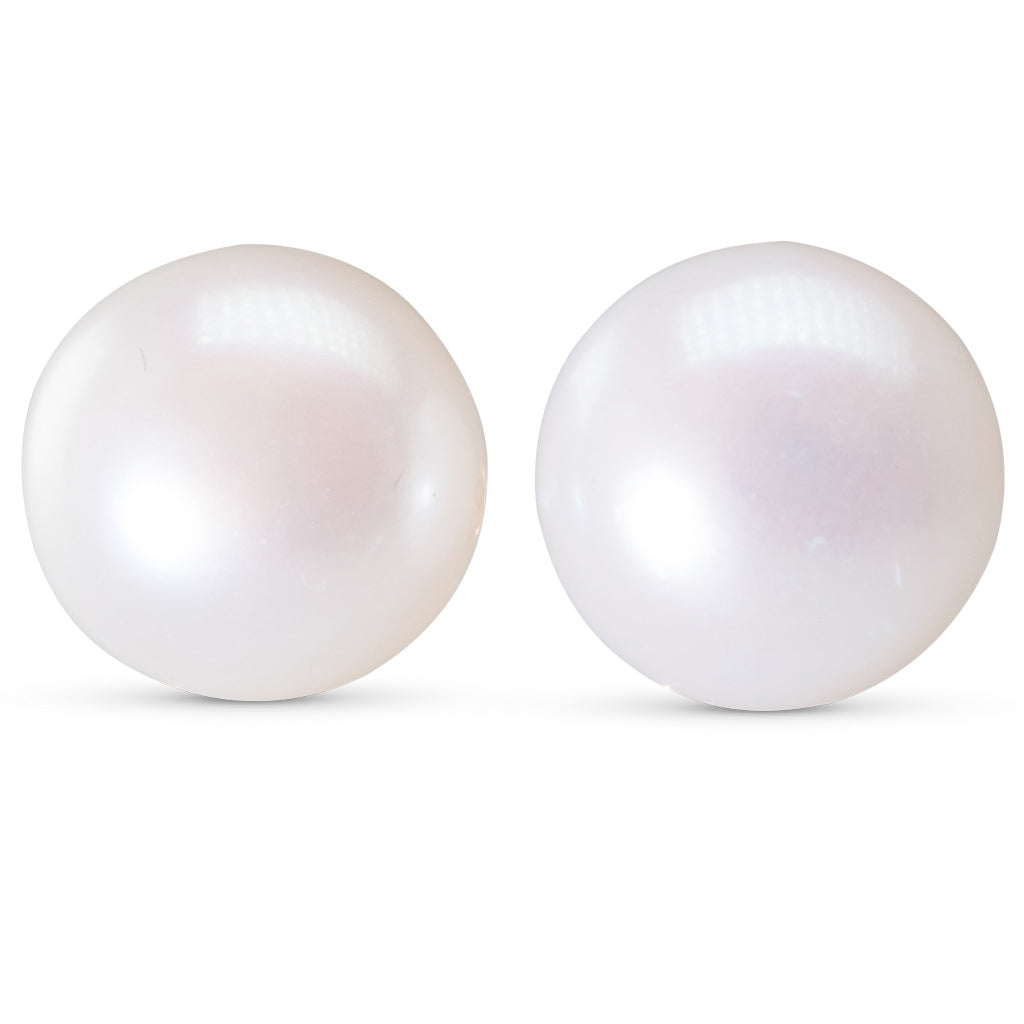 Button White Freshwater Studs 10mm