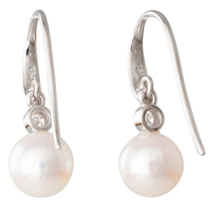 Akoya Pearl & Diamond Hook Earrings