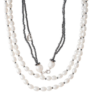 Freshwater & Hematite Necklace