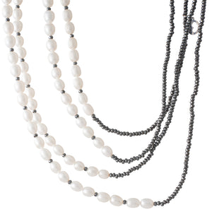 Freshwater & Hematite Necklace